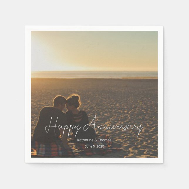 Guardanapo De Papel Foto personalizada de aniversário Foto personaliza (Frente)