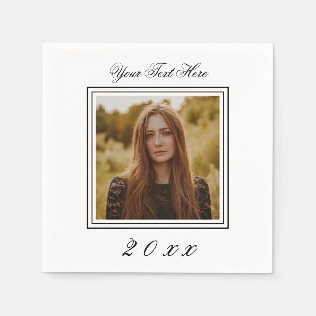 Guardanapo De Papel Foto personalizada de Aniversário Napkins (Frente)