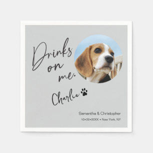 Guardanapo De Papel Foto personalizada de cachorro bebe no meu casamen