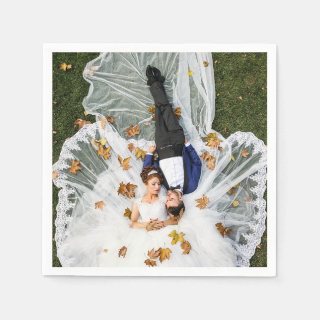 Guardanapo De Papel Foto personalizada de casamento (Frente)