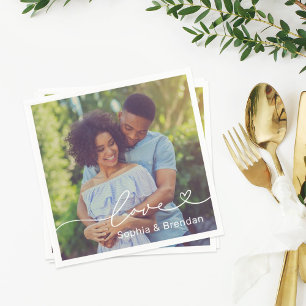 Guardanapo De Papel Foto Personalizada de Casamento Personalizada de S
