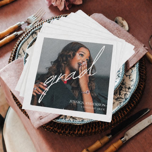 Guardanapo De Papel Foto Personalizada de Graduação com Nome  (Criador carregado)