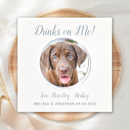 Guardanapo De Papel Foto personalizada de Pet azul moderno de Casament