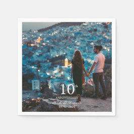 Guardanapo De Papel Foto personalizada do aniversário de casamento fon