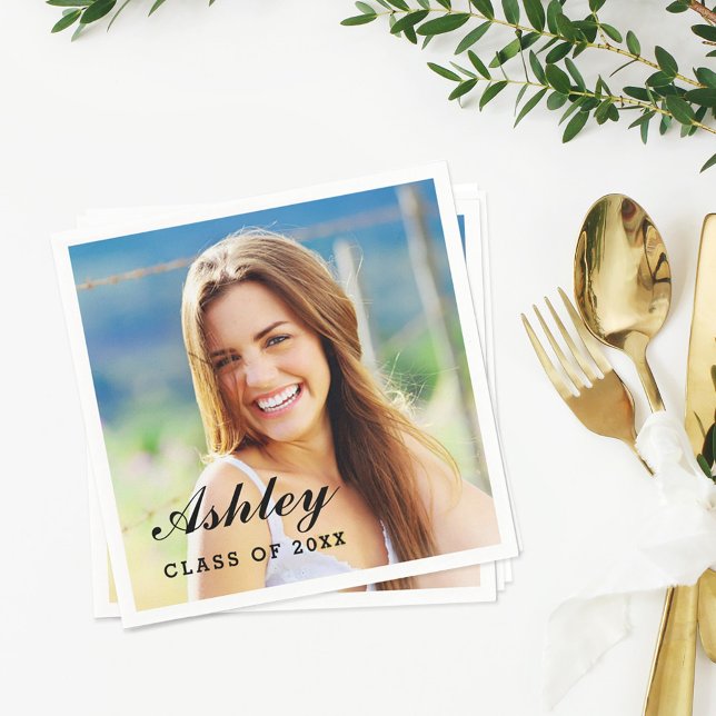 Guardanapo De Papel Foto personalizada do Formando 2025 (Criador carregado)
