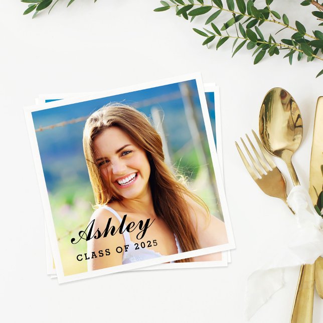 Guardanapo De Papel Foto personalizada do Formando 2025 (Criador carregado)