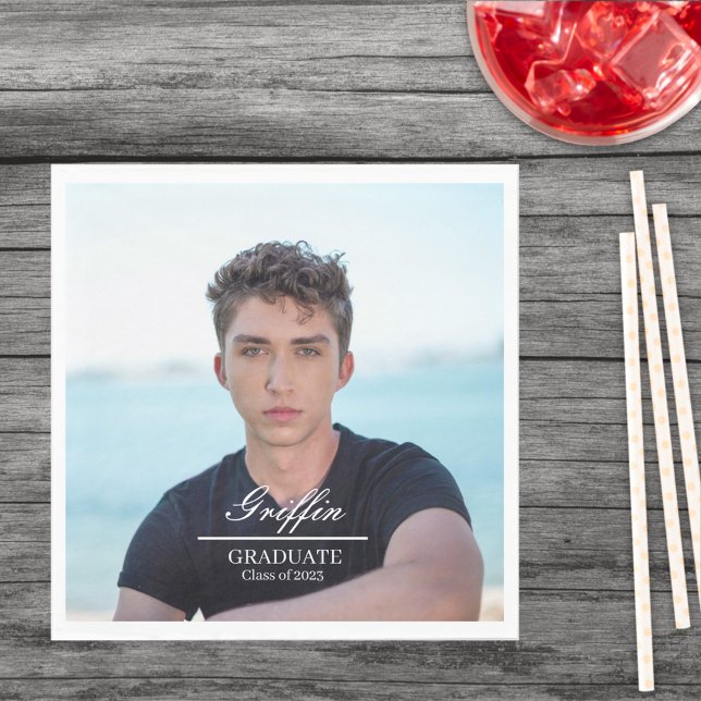 Guardanapo De Papel Foto Personalizada do Formando Moderno de Formando (Criador carregado)