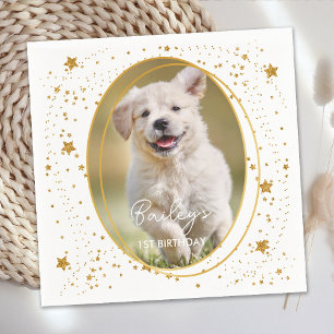 Guardanapo De Papel Foto personalizada: Pet Dog Birthday - Estrelas Do