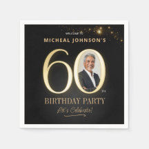 Foto Personalizada Preto e Dourado Aniversário de