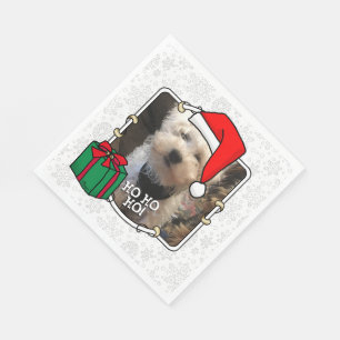 Guardanapo De Papel Foto personalizada Santa Hat Pet HO HO
