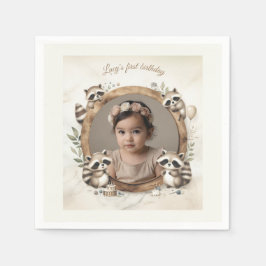 Guardanapo De Papel Foto Raccoon para Festas de aniversário para crian