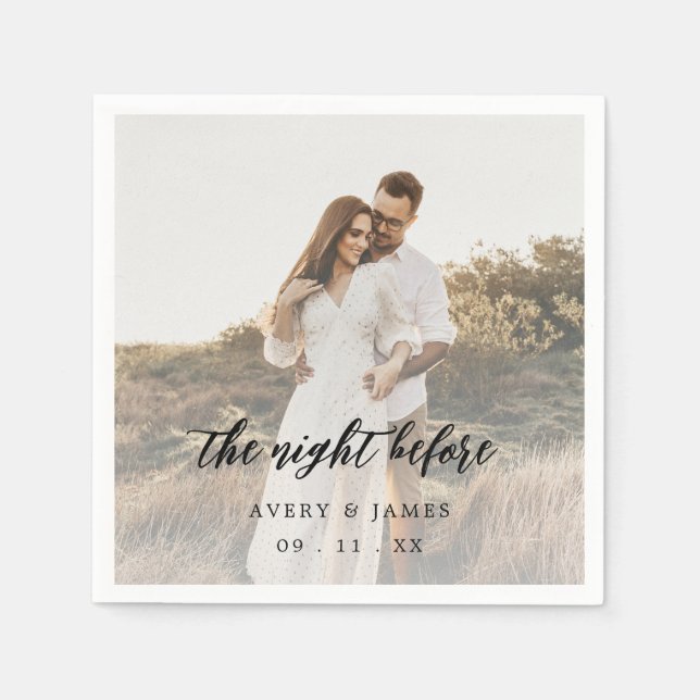 Guardanapo De Papel Foto Rústica Na Noite Antes Do Janto De Ensaio (Frente)