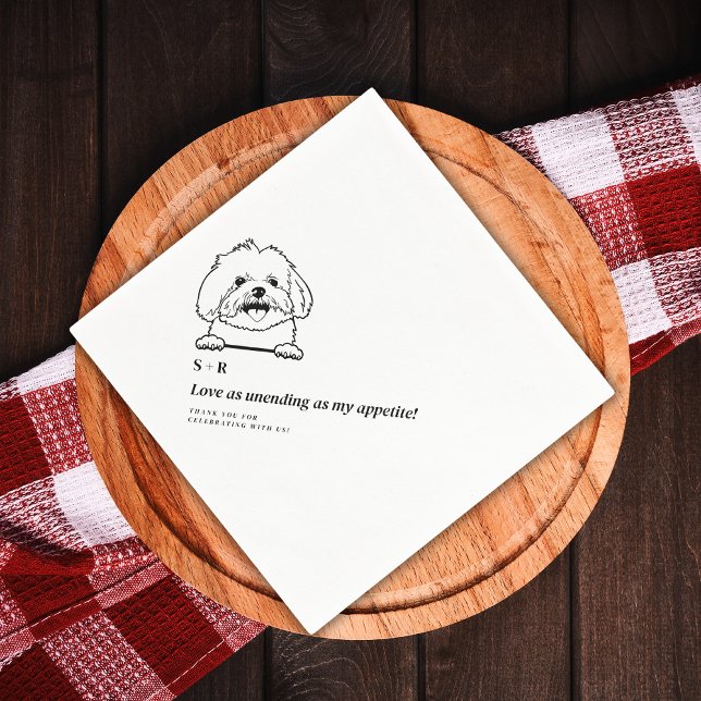 Guardanapo De Papel Foto Simples Casamento De Pet De Cachorro Bonito (Criador carregado)