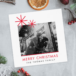 Guardanapo De Papel Foto Vermelha Simples de Natal Minimalista