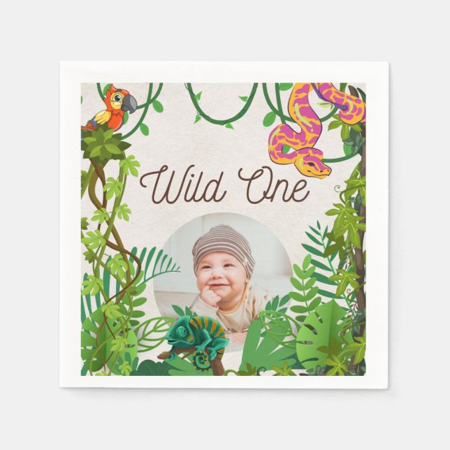 Guardanapo De Papel Foto Wild One Birthday Napkin (Frente)