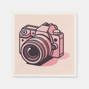 Guardanapo De Papel Fotografia da câmara DSLR rosa de tendência person