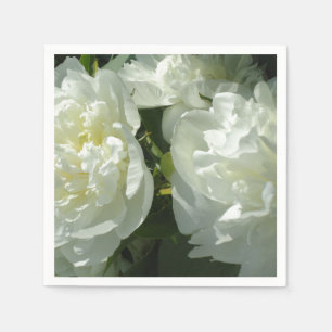 Guardanapo De Papel Fotografia floral branca de pénia branca Elegante