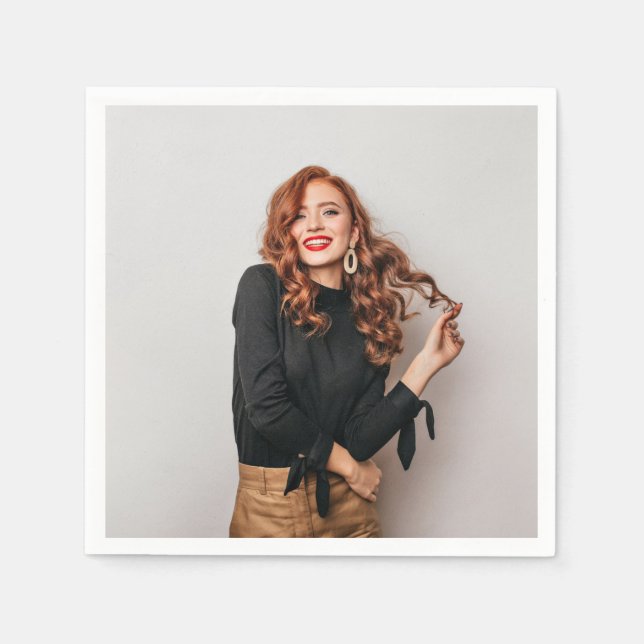 Guardanapo De Papel Fotografia Personalizada de Festas Selfie (Frente)