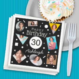 Guardanapo De Papel Fotos: aniversário de 30 anos de Nome de Confetti 