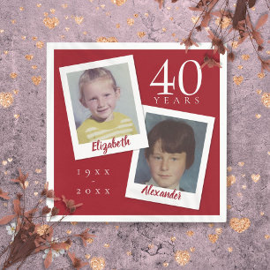 Guardanapo De Papel Fotos do Filho no 40º Aniversário de Casamento de 