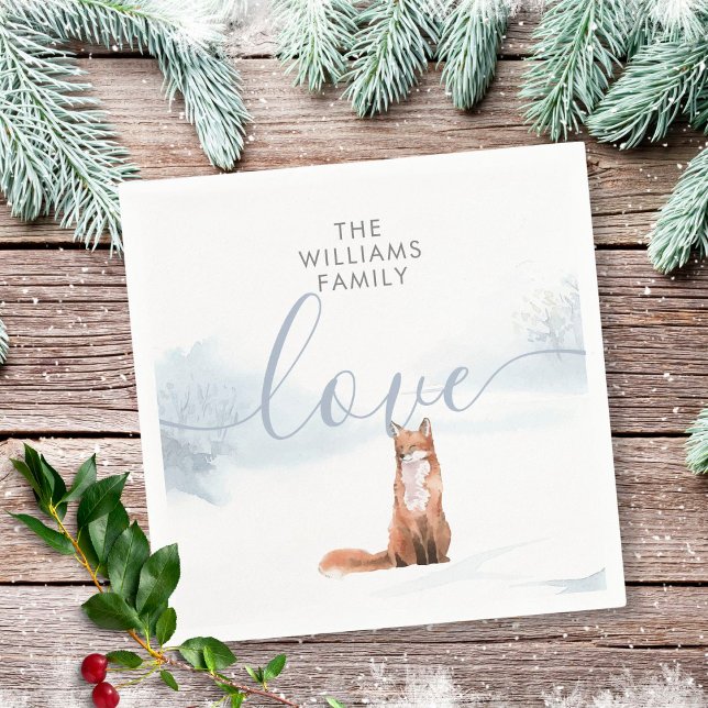 Guardanapo De Papel Fox da Cena de Madeira de inverno (Criador carregado)