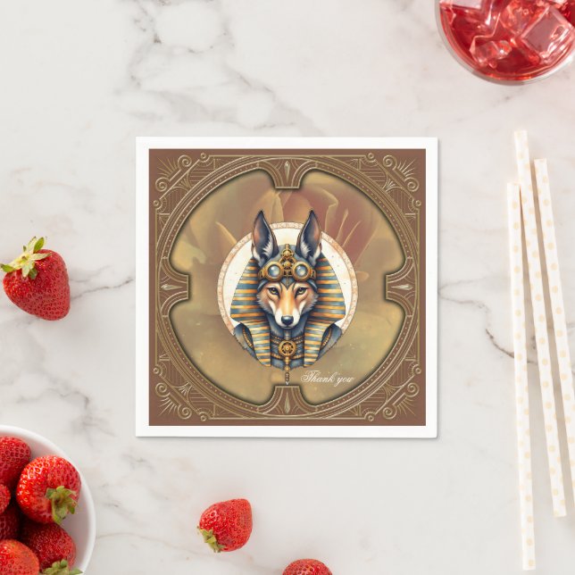 Guardanapo De Papel Fox Retrato de Steampunk Anubis (Insitu)