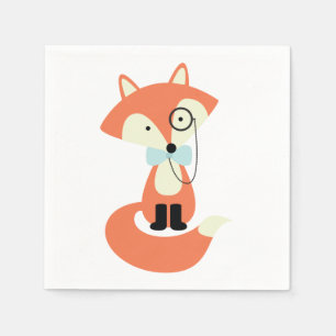 Guardanapo De Papel Fox vermelho do hipster bonito do Monocle