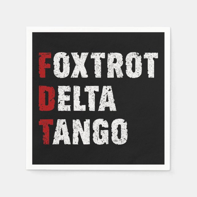 Guardanapo De Papel Foxtrot Delta Tango (Frente)