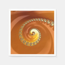 Fractal Espiral Gradiente Laranja Dourado abstrato