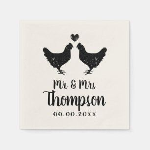 Guardanapo De Papel Fraldas de casamento da fazenda Vintage com nome p