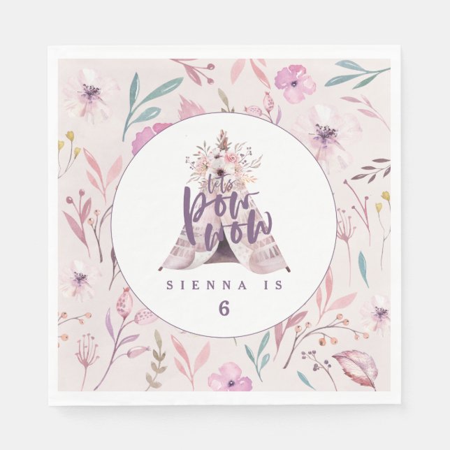 Guardanapo De Papel fraldas de festa de aniversário de urze (Frente)