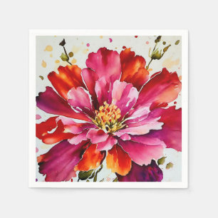 Guardanapo De Papel Fraldas de flores magenta magenta com rajadas bril