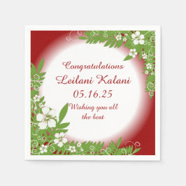 Guardanapo De Papel Fraldas de papel de graduação em hibisco vermelho 