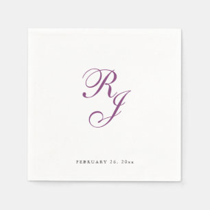 Guardanapo De Papel Framboesa Chic Monograma Casamento Napkins