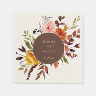 Guardanapo De Papel Frame Floral Rustic Autumn Casamento Napkins
