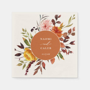 Guardanapo De Papel Frame Floral Rustic Autumn Casamento Napkins