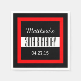 Guardanapo De Papel Frame quadrado cor sólida de aniversário de 30 ano