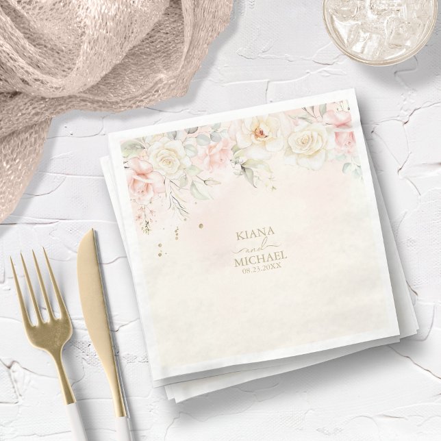 Guardanapo De Papel Francês Romance Wedding Floral Blush ID870 (Criador carregado)