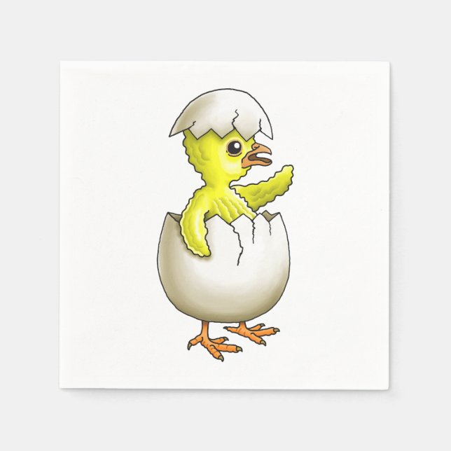Guardanapo De Papel Frango de Páscoa Eclodido (Frente)