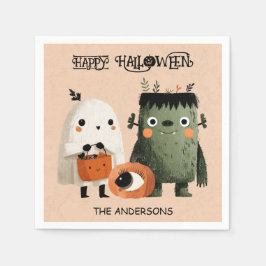 Guardanapo De Papel Frankenstein Monster & Ghost Spooky Bonito Hallowe
