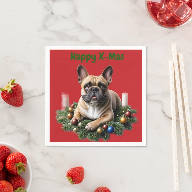 Guardanapo De Papel Französische Bulldogge Weihnachten French Bulldog (Insitu)