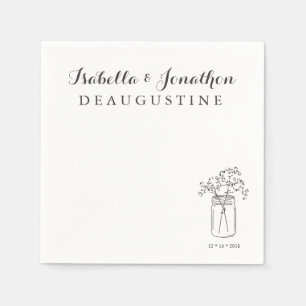 Guardanapo De Papel Frasco de pedreiro rústico personalizado do