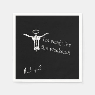 Guardanapo De Papel Frasco de vinho Corkscrew Pronto para o fim de sem