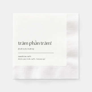 Guardanapo De Papel Frase Bebendo Vietnamita Diversão Cocktail Napkin
