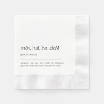 Frase Bebendo Vietnamita Diversão Cocktail Napkin