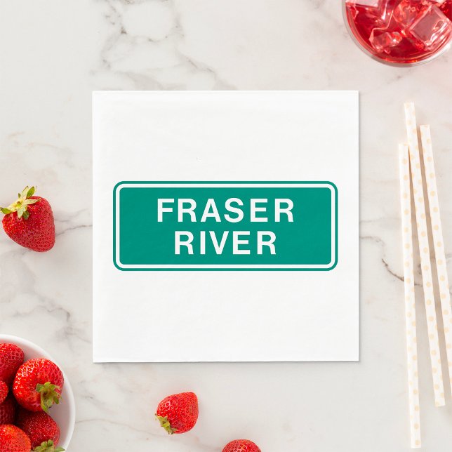 Guardanapo De Papel Fraser River Highway Sinal Colúmbia Britânica Cana (Criador carregado)