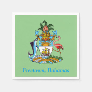Guardanapo De Papel Freetown, Bahamas com Casaco de Armas (Eleuthera)