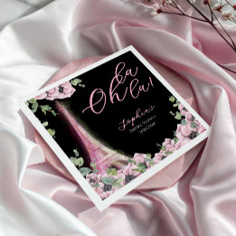 Guardanapo De Papel French Floral Oh la la Bridal Shower Paper Napkin