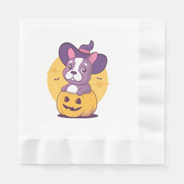 Guardanapo De Papel Frenchie Halloween (Frente)
