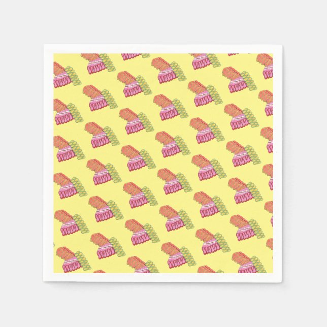 Guardanapo De Papel Fresco de Natal Fashiado Fresco Docinho de Fita (Frente)